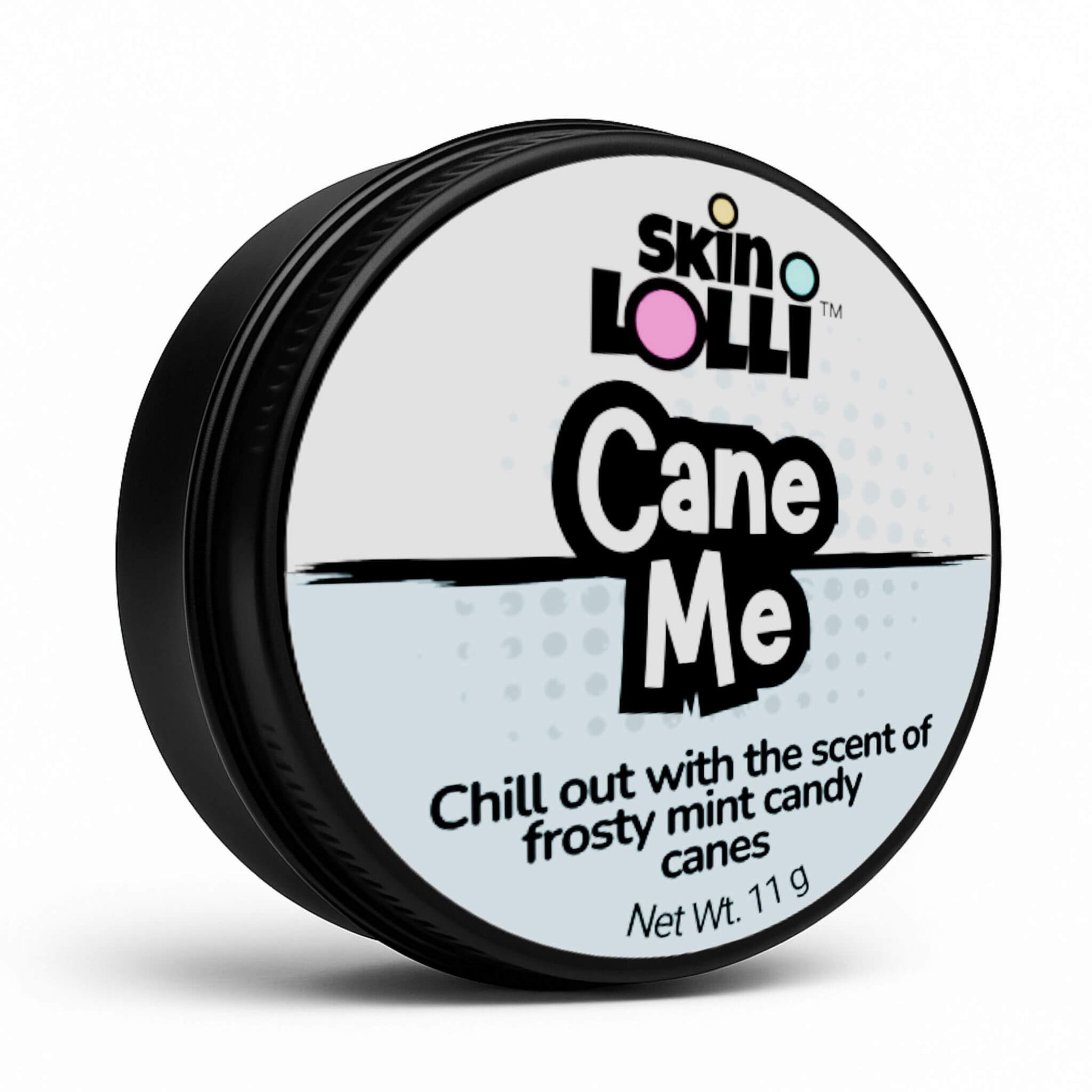 Skin LOLLI 'Cane Me' tin on a white background