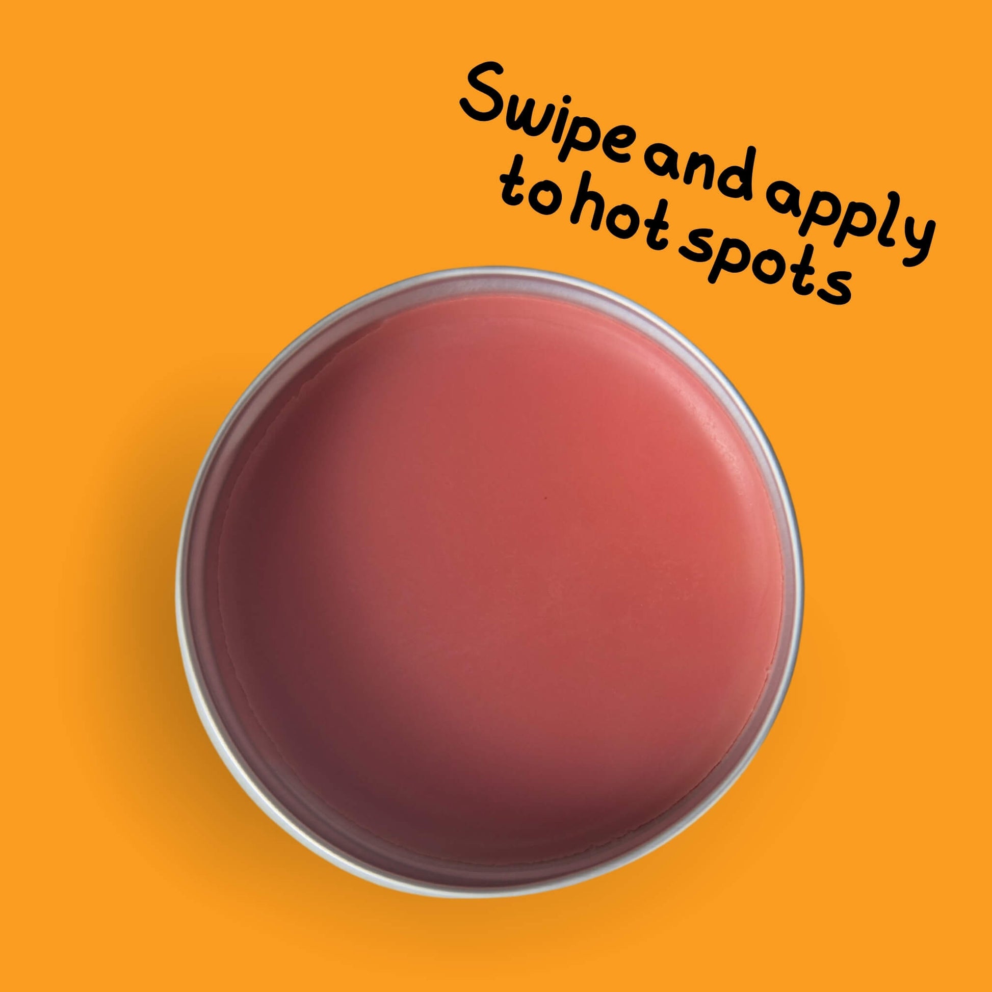 open tin of 'Pop My Cherry' swipe-on scent by Skin Lolli with text that reads, swipe and apply to hot spots
