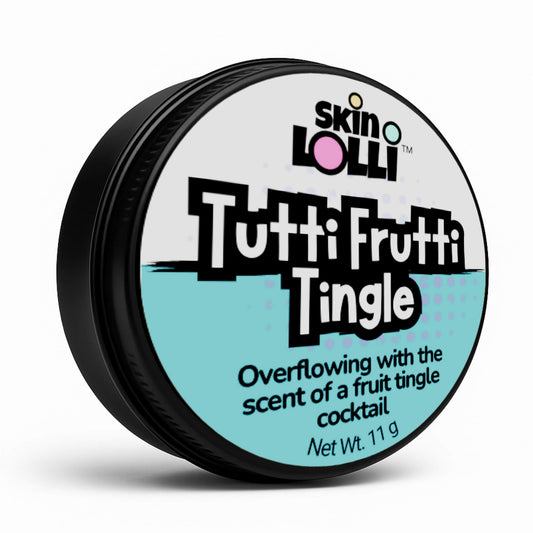 Skin Lolli Tutti Frutti Tingle tin on a white background