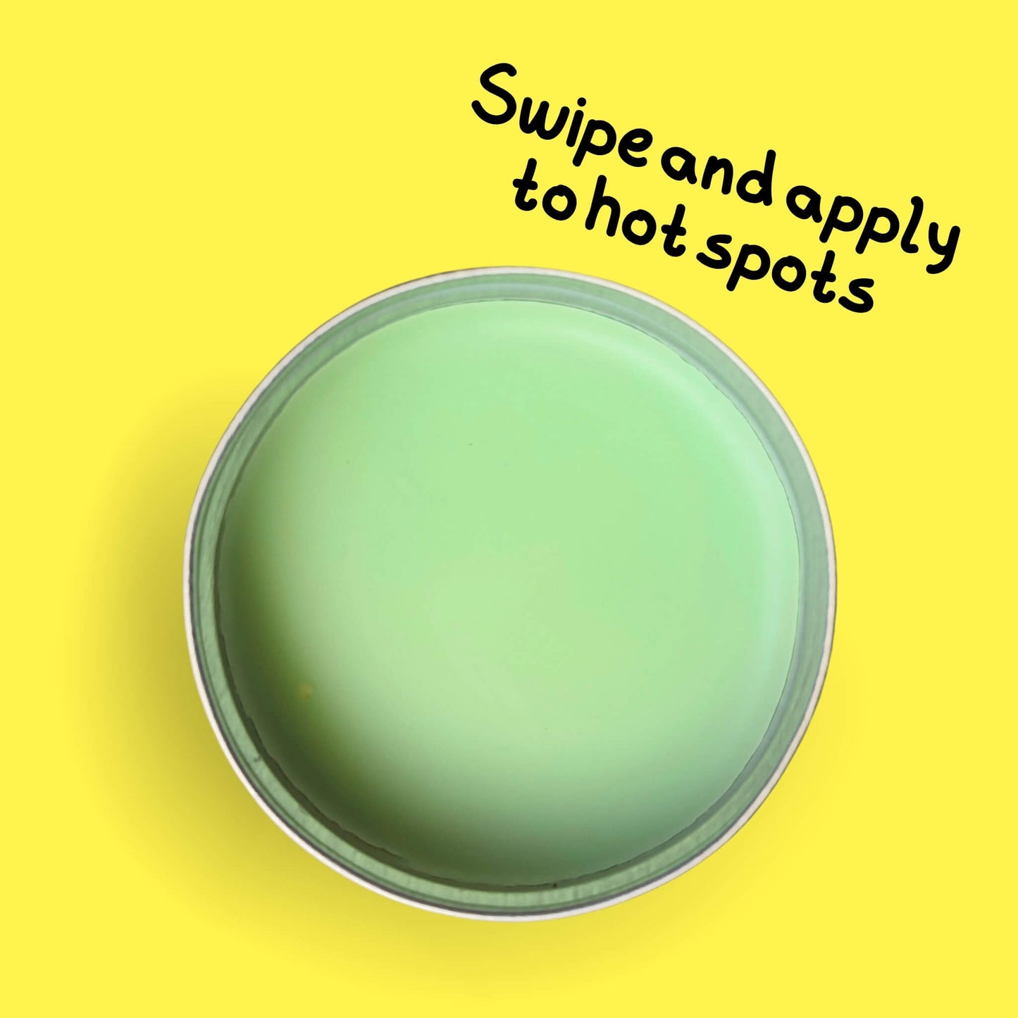 open tin of Skin Lolli Waterfelon - watermelon swipe-on scent with text that reads, swipe and apply to hot spots