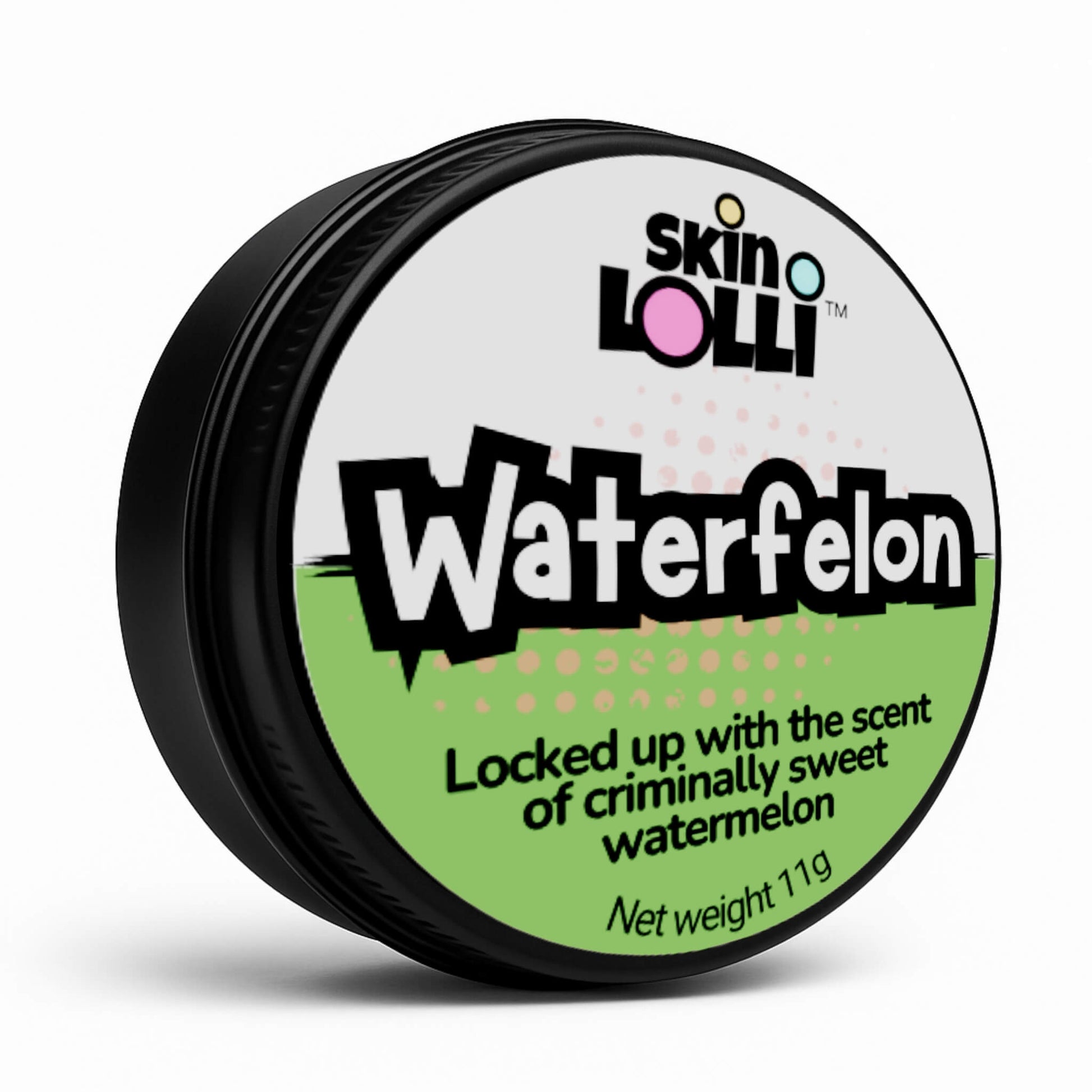 tin of Skin Lolli Waterfelon - watermelon swipe-on scent - on a white background
